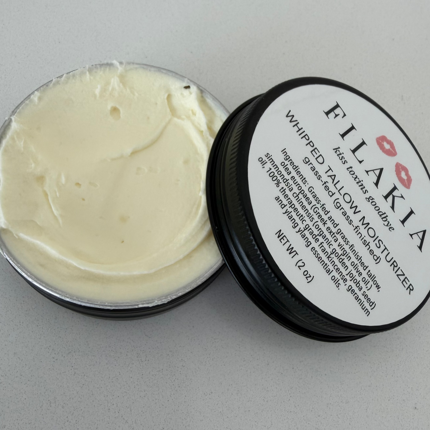 Grass-fed (grass finished) whipped beef tallow moisturizer